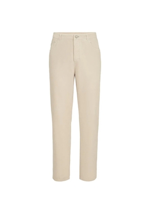 Brunello Cucinelli garment-dyed five-pocket trousers in cotton narrow-wale corduroy - Neutrals