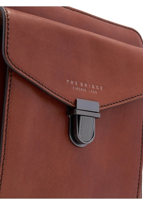 The Bridge leather front-pocket messenger bag - Brown