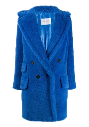 Max Mara boxy fit shearling coat - Blue