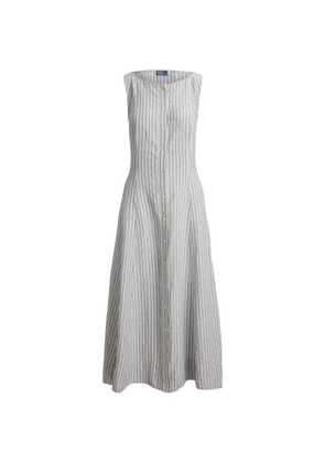 Polo Ralph Lauren striped panelled linen dress - Neutrals
