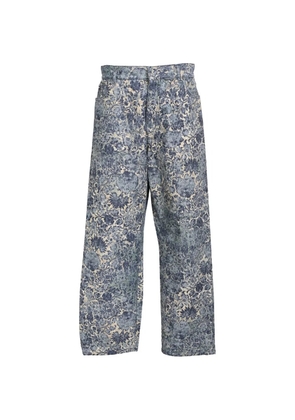 Christian Dior Pre-Owned Jacquard print straight-leg jeans - Blue