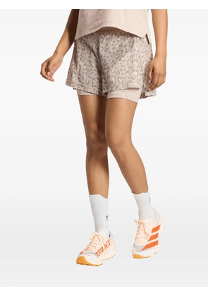 adidas Terrex Xploric leopard-print shorts - Neutrals