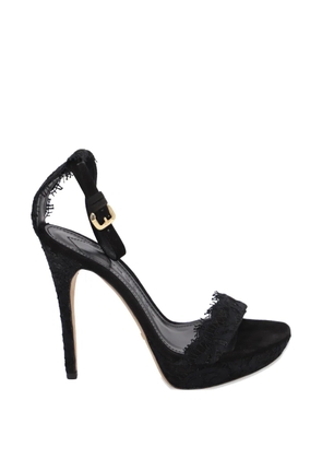 Burberry Pre-Owned Polesden lace-trim sandals - Black