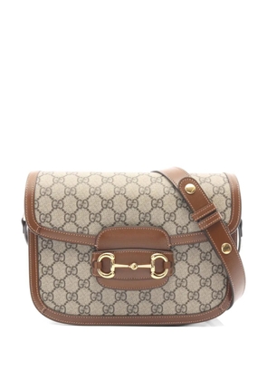 Gucci Pre-Owned 2020s Horsebit 1955 monogram-pattern shoulder bag - Neutrals