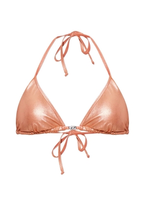 Diesel Elettra-Dnm metallic-effect bikini top - Pink