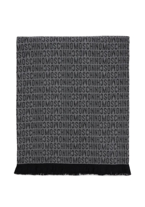 Moschino logo-jacquard wool scarf - Grey