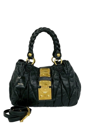 Miu Miu Pre-Owned 2010-2020 Matelasse Lux Lambskin Bauletto Aperto satchel - Black