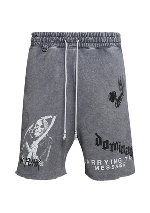 Paly graphic-print raw-cut shorts - Grey