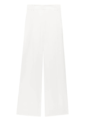 Another Tomorrow wide-leg pleated linen trousers - White