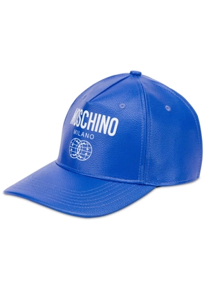 Moschino logo-print six-panel cap - Blue