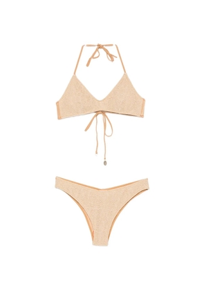COTAZUR crochet-knit halterneck bikini - Gold