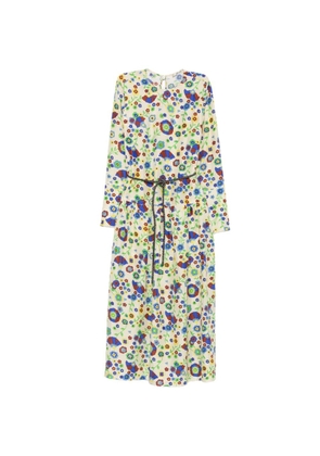 Odeeh floral-print belted midi dress - Neutrals