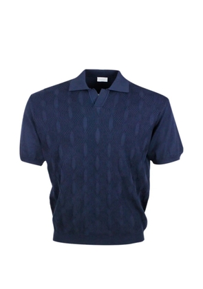 04651 / A TRIP IN A BAG Jacquard Johnny polo shirt - Blue
