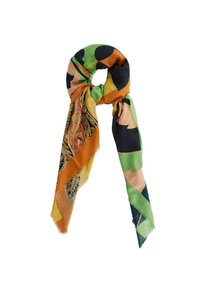 ETRO paisley-print frayed scarf - Orange