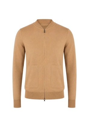 Filippo De Laurentiis zip-up knitted bomber jacket - Brown