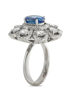 LB Exclusive sapphire and diamond floral ring - Silver