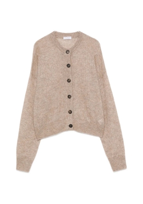 Brunello Cucinelli sheer-knit button-up cardigan - Neutrals