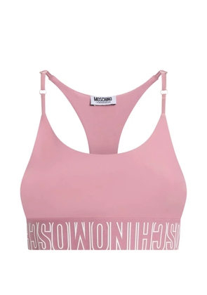 Moschino logo-underband racerback crop top - Pink