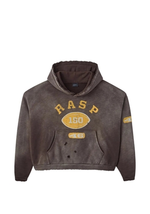 GV Gallery distressed-design graphic-print hoodie - Brown