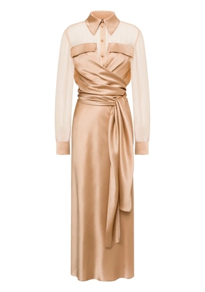 Alberta Ferretti draped shirt dress - Neutrals