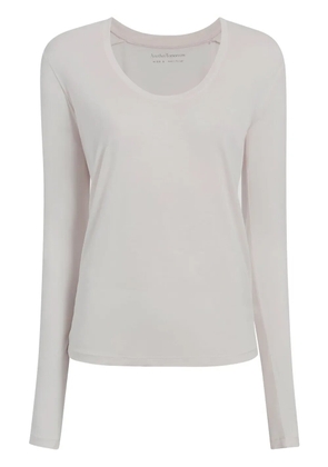 Another Tomorrow Ballet scoop-neck T-shirt - Neutrals