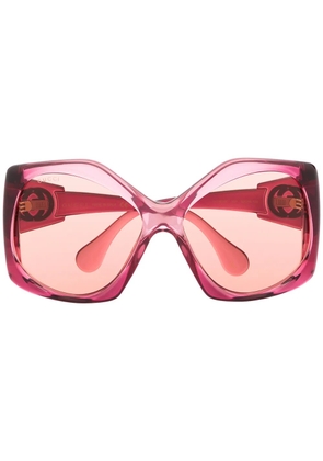 Gucci Eyewear angular-frame oversized sunglasses - Pink