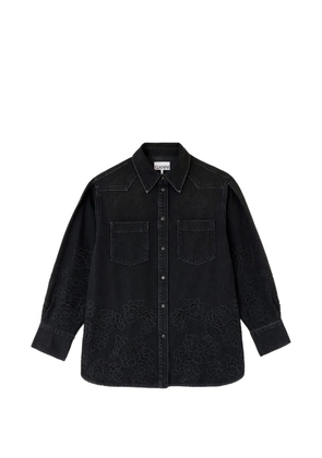 GANNI broderie-anglaise denim shirt - Black
