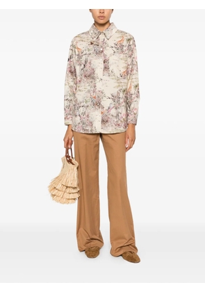 MOMONÌ Ostina animal-print cotton shirt - Neutrals