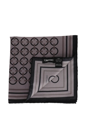 TOM FORD chain-link-print pocket square - Grey