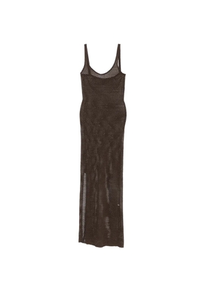 from bikini crochet-knit unlined maxi dress - Brown
