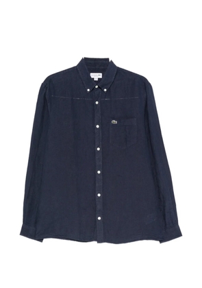 Lacoste logo-patch button-down shirt - Blue