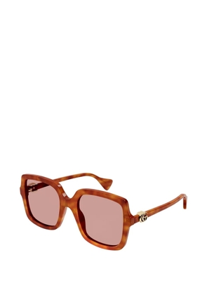 Gucci Eyewear Double G oversized-frame sunglasses - Brown