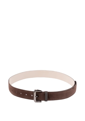 Brunello Cucinelli monili-embellished suede belt - Brown