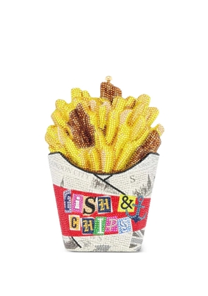 Judith Leiber French Fries Fish and Chips crystal-embellished clutch bag - Yellow