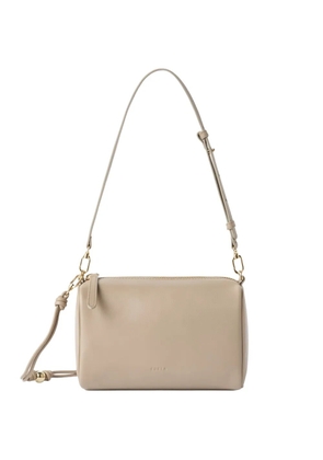 Furla logo-print leather cross body bag - Neutrals
