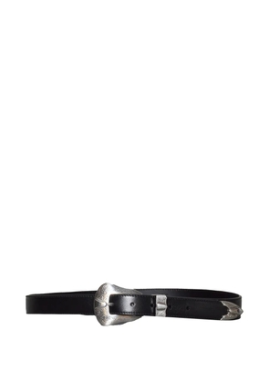 Kate Cate engraved-buckle leather belt - Black