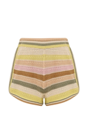 ZIMMERMANN Indra stripe crochet shorts - Neutrals