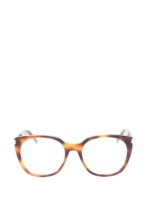 Saint Laurent Eyewear tortoiseshell-effect round-frame glasses - Brown