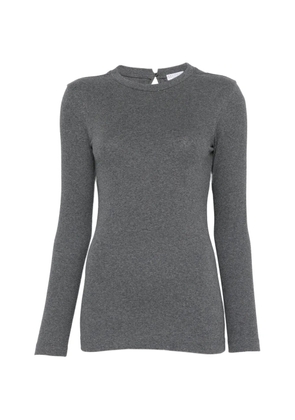 Brunello Cucinelli Monili-trim long-sleeve T-shirt - Grey