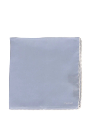 TOM FORD logo-print silk pocket square - Blue