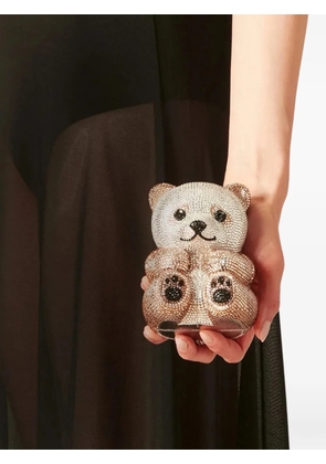 Judith Leiber Teddy Bear crystal-embellished clutch bag - Brown