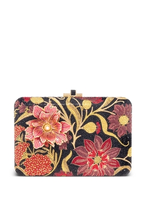 Judith Leiber crystal-embellished floral-motif clutch bag - Red