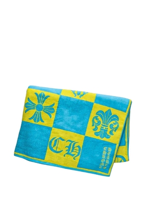Chrome Hearts plaid-pattern beach towel - Blue