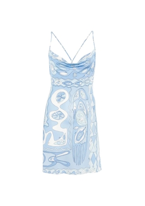 PUCCI abstract-print cowl-neck dress - Blue