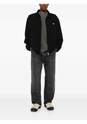 Carhartt WIP Madison logo-embroidered corduroy-collar zip-up ripstop cotton jacket - Black