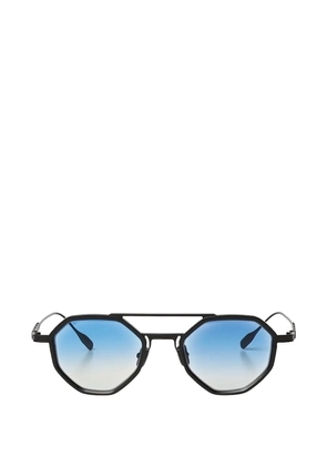 Capote geometric-frame double-bridge sunglasses - Black
