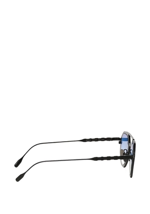 Capote geometric-frame double-bridge sunglasses - Black
