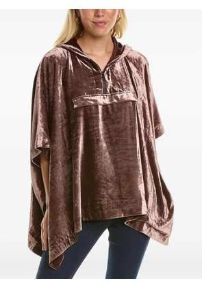 Brunello Cucinelli velvet hooded poncho - Brown