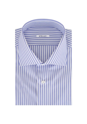 Fray striped-pattern shirt - Blue