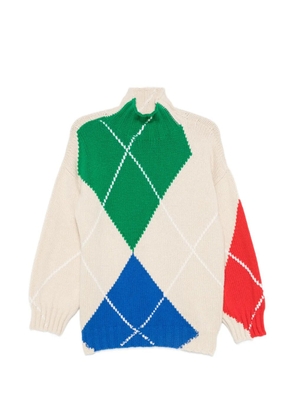 JW Anderson x Pringle argyle-knit high-neck sweater - Neutrals